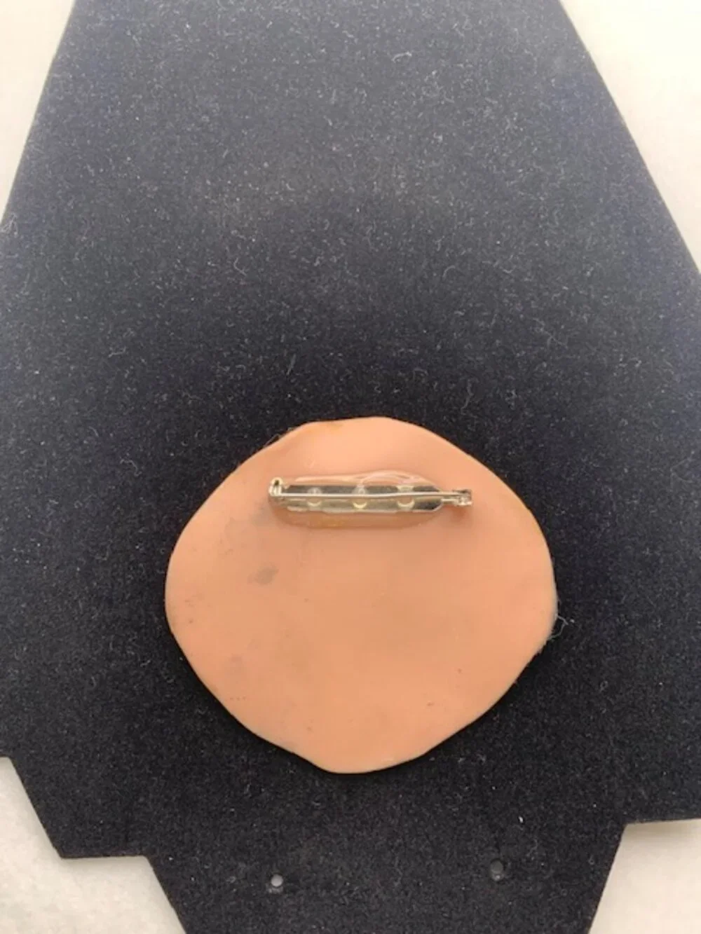 Unique Vintage abstract design ceramic pin from the 70's